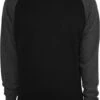 Urban Classics Herren 2-Tone Raglan Crewneck - Regular Fit -Zoe Bekleidungsgeschäft 23424 TB546 black charcoal