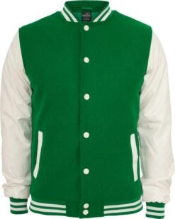 Urban Classics Herren Oldschool College Jacke - Slim Fit 14 Urban Classics Herren Oldschool College Jacke - Slim Fit -Zoe Bekleidungsgeschäft 23487 NEW 23487 TB201 green white