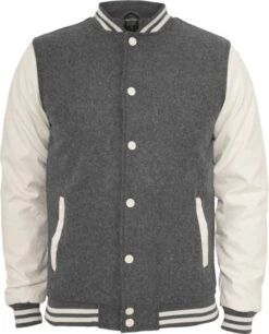 Urban Classics Herren Oldschool College Jacke - Slim Fit 15 Urban Classics Herren Oldschool College Jacke - Slim Fit -Zoe Bekleidungsgeschäft 23487 NEW 23487 TB201 grey white
