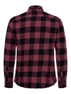 Only &amp; Sons Herren Freizeithemd ONSGUDMUND LS CHECKED SHIRT -Zoe Bekleidungsgeschäft 40305 ons 2783095 back1 maroon