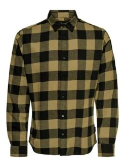 Only &amp; Sons Herren Freizeithemd ONSGUDMUND LS CHECKED SHIRT -Zoe Bekleidungsgeschäft 40305 ons 3106553 front kangaroo