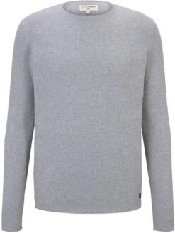 Tom Tailor Denim Herren Rundhals Pullover Mit Struktur - Regular Fit