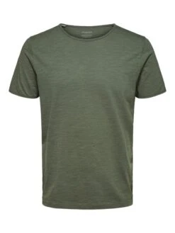 Selected Homme Herren O-Neck Kurzarm T-Shirt SLHMORGAN - Regular Fit