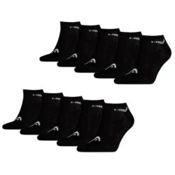 HEAD Herren Damen Unisex Sneaker Sport Socken Kurzsocken Baumwolle - 10er 15er 20er Multipack -Zoe Bekleidungsgeschäft 41895 10xBlack 200