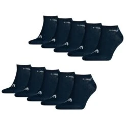 HEAD Herren Damen Unisex Sneaker Sport Socken Kurzsocken Baumwolle - 10er 15er 20er Multipack -Zoe Bekleidungsgeschäft 41895 10xNavy 321