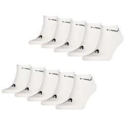 HEAD Herren Damen Unisex Sneaker Sport Socken Kurzsocken Baumwolle - 10er 15er 20er Multipack -Zoe Bekleidungsgeschäft 41895 10xWhite 300