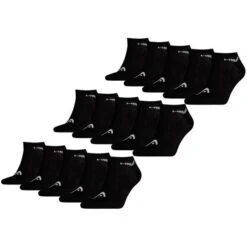 HEAD Herren Damen Unisex Sneaker Sport Socken Kurzsocken Baumwolle - 10er 15er 20er Multipack -Zoe Bekleidungsgeschäft 41895 15xBlack 200