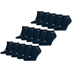 HEAD Herren Damen Unisex Sneaker Sport Socken Kurzsocken Baumwolle - 10er 15er 20er Multipack -Zoe Bekleidungsgeschäft 41895 15xNavy 321