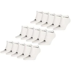 HEAD Herren Damen Unisex Sneaker Sport Socken Kurzsocken Baumwolle - 10er 15er 20er Multipack -Zoe Bekleidungsgeschäft 41895 15xWhite 300