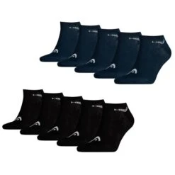 HEAD Herren Damen Unisex Sneaker Sport Socken Kurzsocken Baumwolle - 10er 15er 20er Multipack -Zoe Bekleidungsgeschäft 41895 5xBlack 5xNavy