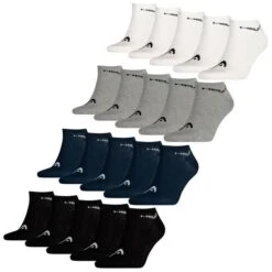 HEAD Herren Damen Unisex Sneaker Sport Socken Kurzsocken Baumwolle - 10er 15er 20er Multipack