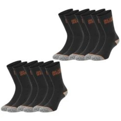 Black & Decker Black+Decker Herren Damen Unisex Sport Socken Essential Crew Baumwolle Black Grey Melange - 6er 9er 12er Pack