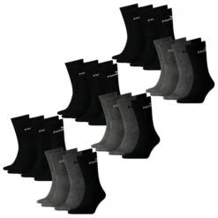 PUMA Classic Socken Sport Baumwolle 18er Pack 35-38 39-42 43-46 -Zoe Bekleidungsgeschäft 42765 7308 BlackundAnthra Grey 18er