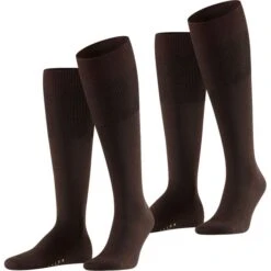 Falke Herren Kniestrümpfe Airport 2er 3er 4er Multipack -Zoe Bekleidungsgeschäft 44026 42186 15435 2er Brown