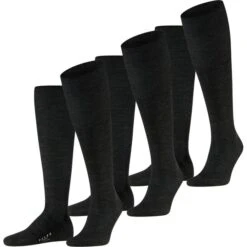 Falke Herren Kniestrümpfe Airport 2er 3er 4er Multipack -Zoe Bekleidungsgeschäft 44026 42186 15435 3er Anthracite Melange