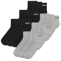Skechers Unisex Quarter Socken Mesh Ventilation 18er Aktionspack -Zoe Bekleidungsgeschäft 44192 SK42017 BlackundGrey 18er