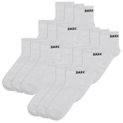 Skechers Unisex Quarter Socken Mesh Ventilation 18er Aktionspack -Zoe Bekleidungsgeschäft 44192 SK42017 White 18er