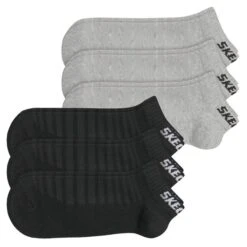 Skechers Unisex Sneaker Socken Mesh Ventilation - 6er 9er 12er Multipack -Zoe Bekleidungsgeschäft 44193 SK43022 BlackundGrey 6er