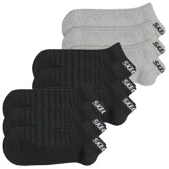 Skechers Unisex Sneaker Socken Mesh Ventilation - 6er 9er 12er Multipack -Zoe Bekleidungsgeschäft 44193 SK43022 BlackundGrey 9er