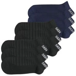 Skechers Unisex Sneaker Socken Mesh Ventilation - 6er 9er 12er Multipack -Zoe Bekleidungsgeschäft 44193 SK43022 BlackundNavy 9er