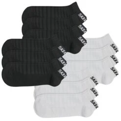 Skechers Unisex Sneaker Socken Mesh Ventilation - 6er 9er 12er Multipack -Zoe Bekleidungsgeschäft 44193 SK43022 BlackundWhite 12er