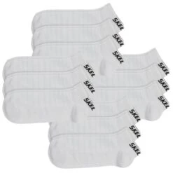 Skechers Unisex Sneaker Socken Mesh Ventilation - 6er 9er 12er Multipack -Zoe Bekleidungsgeschäft 44193 SK43022 White 12er