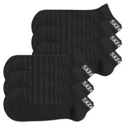 Skechers Unisex Sneaker Socken Mesh Ventilation - 6er 9er 12er Multipack -Zoe Bekleidungsgeschäft 44193 SK43022 black 6er