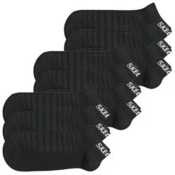 Skechers Unisex Sneaker Socken Mesh Ventilation - 6er 9er 12er Multipack -Zoe Bekleidungsgeschäft 44193 SK43022 black 9er