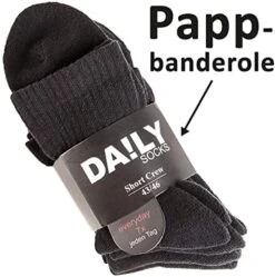 DAILYSOXX Herren Short Crew Socken Everyday Mit Frotteesohle - 7, 14 Oder 21 Paar -Zoe Bekleidungsgeschäft 44449 Banderole