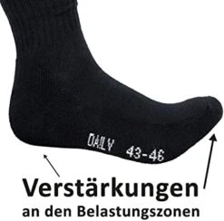 DAILYSOXX Herren Short Crew Socken Everyday Mit Frotteesohle - 7, 14 Oder 21 Paar -Zoe Bekleidungsgeschäft 44449 Verstaerkung
