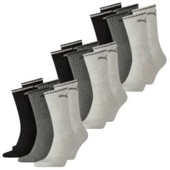 Puma Unisex Herren Damen Socken PUMA SPORT CREW STRIPE - 6er 9er 12er Multipack -Zoe Bekleidungsgeschäft 44563 100000946 AnthraciteGrey 003 9er