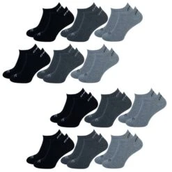 O'Neill Unisex Sneaker Socken - 6er 9er 12er Multipack -Zoe Bekleidungsgeschäft 44728 730003 Grey Antracite Black 7000P 12er