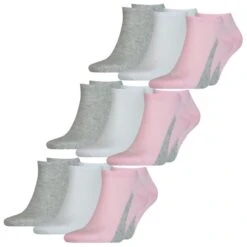 Puma Unisex Herren Damen Sneaker Socken LIFESTYLE 6er 9er 12er Multipack -Zoe Bekleidungsgeschäft 44894 100000956 Basic Pink 004 9er