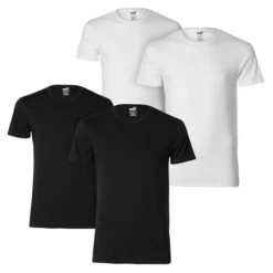 Puma Herren T-Shirt Basic Crew Regular Fit 4er 6er 8er Multipack -Zoe Bekleidungsgeschäft 44902 100000889 BlackundWhite 4er