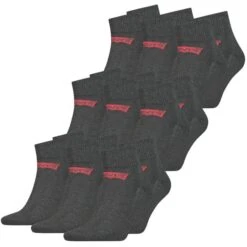 Levis Unisex Quarter Sportsocken Mid Cut Batwing Logo 6er 9er 12er Multipack 37 Levis Unisex Quarter Sportsocken Mid Cut Batwing Logo 6er 9er 12er Multipack -Zoe Bekleidungsgeschäft 45016 903051001 Anthracite Melange Black 267 9er