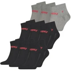 Levis Unisex Quarter Sportsocken Mid Cut Batwing Logo 6er 9er 12er Multipack 41 Levis Unisex Quarter Sportsocken Mid Cut Batwing Logo 6er 9er 12er Multipack -Zoe Bekleidungsgeschäft 45016 903051001 BlackundMiddle Grey Melange 758 9er