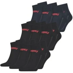 Levis Unisex Quarter Sportsocken Mid Cut Batwing Logo 6er 9er 12er Multipack 40 Levis Unisex Quarter Sportsocken Mid Cut Batwing Logo 6er 9er 12er Multipack -Zoe Bekleidungsgeschäft 45016 903051001 BlackundNavy 321 9er