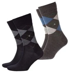 Burlington Herren Socken Edinburgh 2er 3er 4er Multipack -Zoe Bekleidungsgeschäft 45220 21182 BlackundAnthra mel 3090 2er
