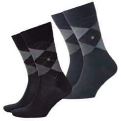 Burlington Herren Socken Edinburgh 2er 3er 4er Multipack -Zoe Bekleidungsgeschäft 45220 21182 BlackundDark Navy 6377 2er
