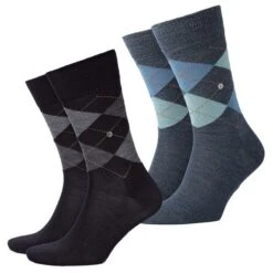 Burlington Herren Socken Edinburgh 2er 3er 4er Multipack -Zoe Bekleidungsgeschäft 45220 21182 BlackundDarkblue 6697 2er