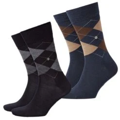 Burlington Herren Socken Edinburgh 2er 3er 4er Multipack -Zoe Bekleidungsgeschäft 45220 21182 BlackundNavy 6143 2er
