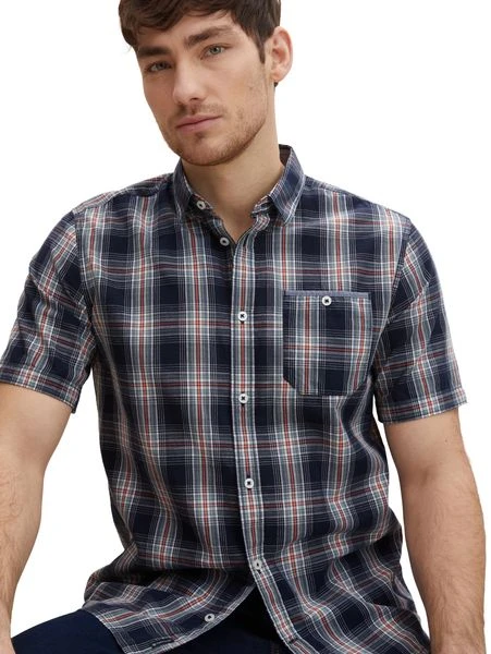 Tom Tailor Herren Kurzarm Hemd CHECKED - Regular Fit 8 Tom Tailor Herren Kurzarm Hemd CHECKED - Regular Fit – Bild 6