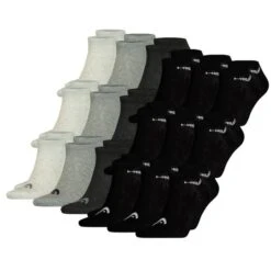 HEAD Unisex Sneaker Sportsocken 18er Pack -Zoe Bekleidungsgeschäft 47077 41504 Schwarz Beige 18er