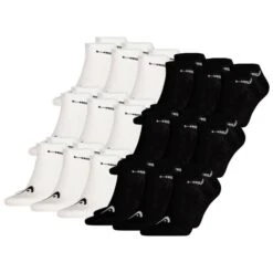 HEAD Unisex Sneaker Sportsocken 18er Pack -Zoe Bekleidungsgeschäft 47077 41504 Schwarz Weiss 18er