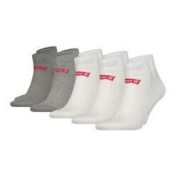 Levis Unisex Quarter Sportsocken MID CUT BATWING LOGO ECOM 5er Pack 12 Levis Unisex Quarter Sportsocken MID CUT BATWING LOGO ECOM 5er Pack -Zoe Bekleidungsgeschäft 47118 47118 5er Weiss Grau
