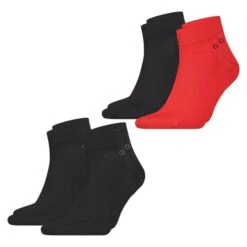 Calvin Klein Herren Quarter Socken 4er, 6er, 8er Pack -Zoe Bekleidungsgeschäft 47307 46343 4er Schwarz Schwarz Rot