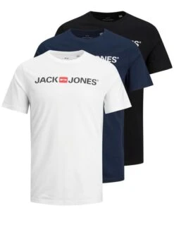 Jack &amp; Jones Herren Rundhals T-Shirt JJECORP LOGO 3er PACK - Slim Fit
