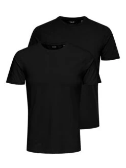 Only & Sons Herren Rundhals T-Shirt ONSBASIC - Slim Fit 2er Pack