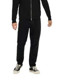 Only & Sons Herren Jeans ONSAVI BEAM 2962 - Regular Fit - Schwarz - Black Denim
