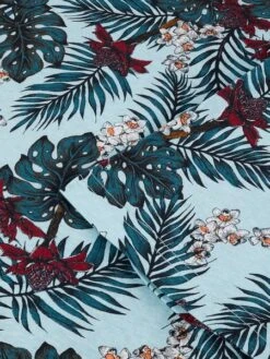 Riverso Herren Rundhals T-Shirt RIVBill Regular Fit -Zoe Bekleidungsgeschäft 48473 03 RIVBill H12021R22449AJD flowers skyride blue Detail